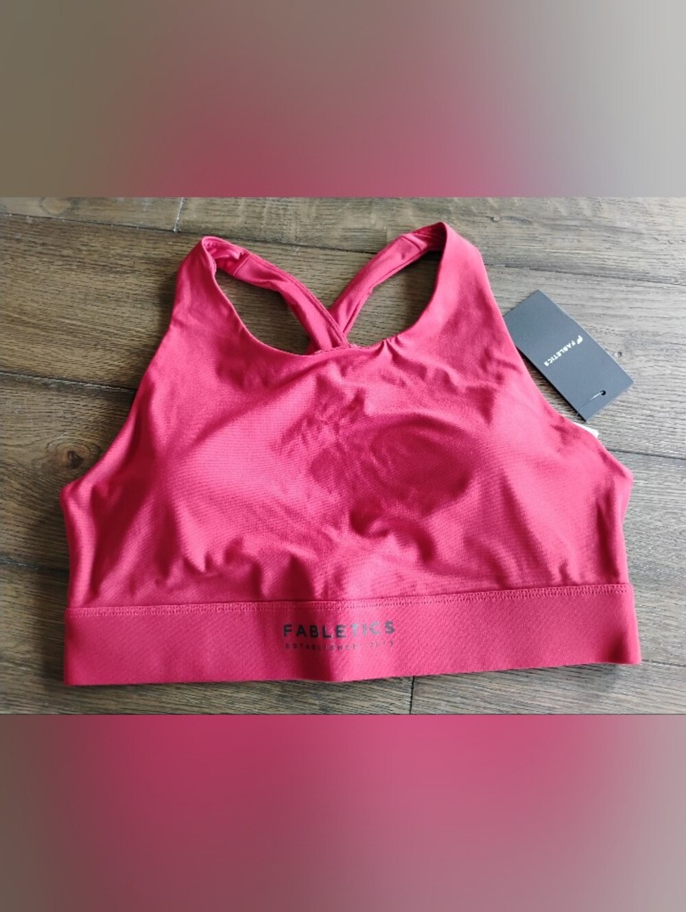 Fabletics Red Crisscross Sports Bra